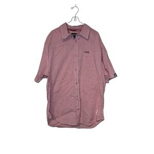 Akademiks Men's Shirt Striped Pearl Snap Short Sleeve Button Up Red White 3XL